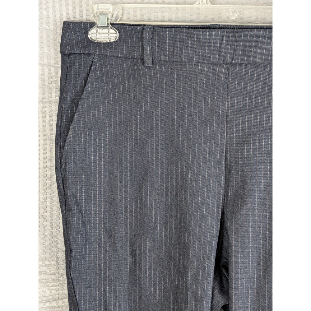 Rafaella Womens Size 14 Black‎ Pinstripe Dress Pants Trouser Flat Front Straight - Picture 3 of 14